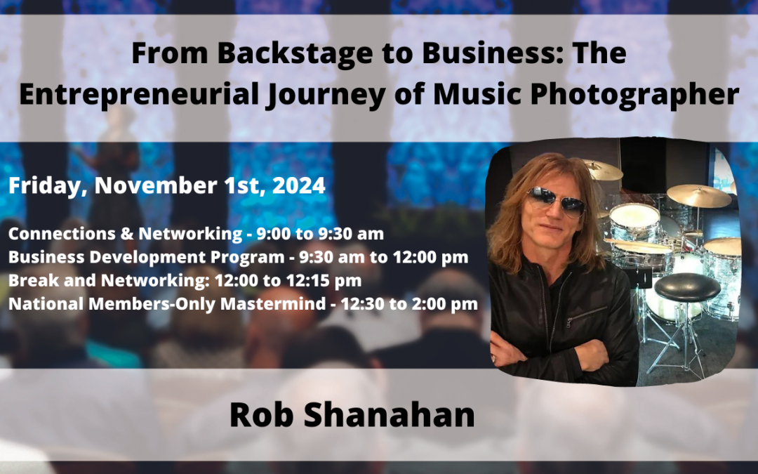 November 1: Rob Shanahan – From Backstage to Business: The Entrepreneurial Journey of Music Photographer Rob Shanahan